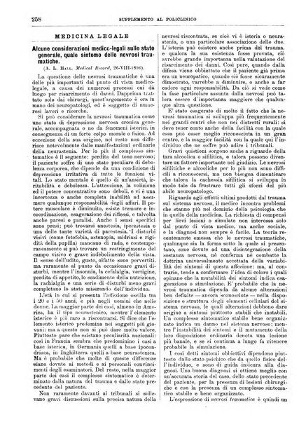 Supplemento al policlinico periodico di medicina, chirurgia ed igiene