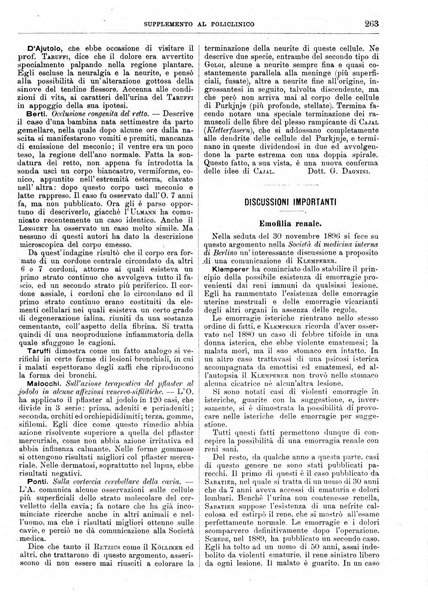 Supplemento al policlinico periodico di medicina, chirurgia ed igiene