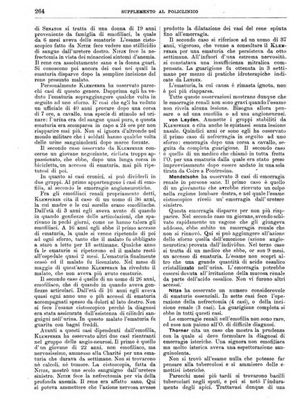 Supplemento al policlinico periodico di medicina, chirurgia ed igiene