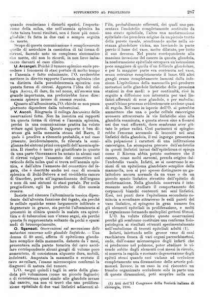 Supplemento al policlinico periodico di medicina, chirurgia ed igiene