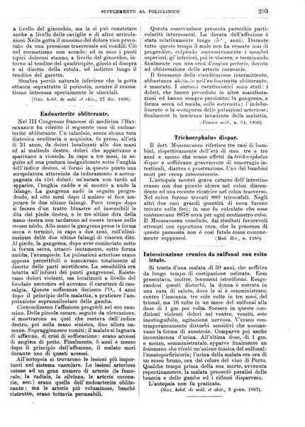 Supplemento al policlinico periodico di medicina, chirurgia ed igiene