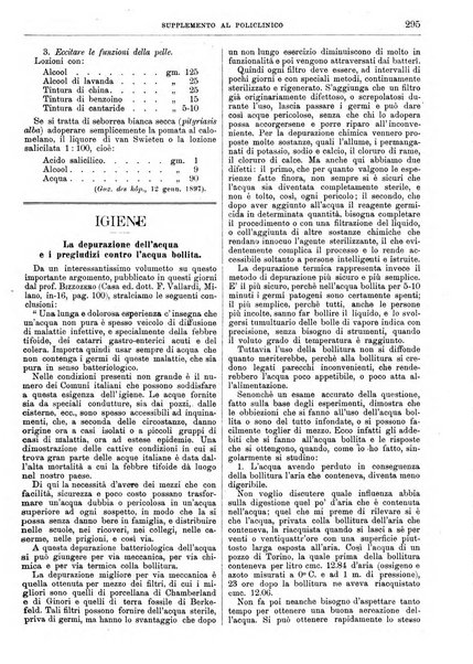 Supplemento al policlinico periodico di medicina, chirurgia ed igiene