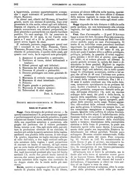 Supplemento al policlinico periodico di medicina, chirurgia ed igiene