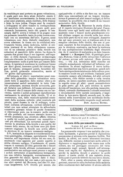 Supplemento al policlinico periodico di medicina, chirurgia ed igiene