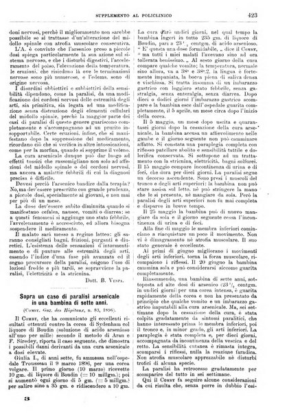 Supplemento al policlinico periodico di medicina, chirurgia ed igiene