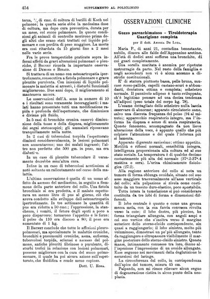 Supplemento al policlinico periodico di medicina, chirurgia ed igiene