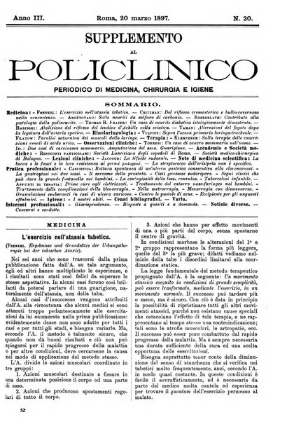 Supplemento al policlinico periodico di medicina, chirurgia ed igiene