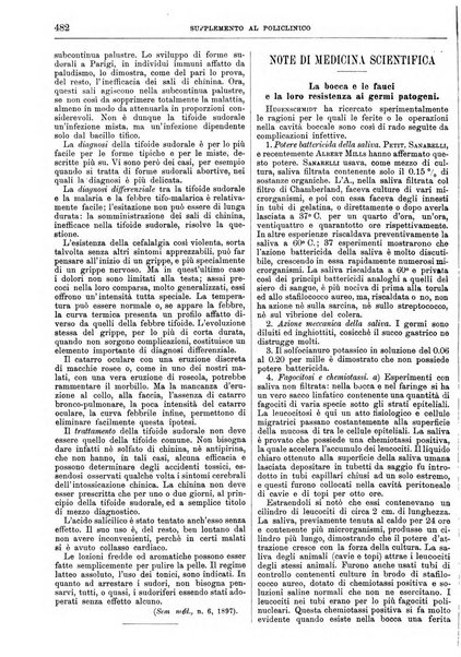 Supplemento al policlinico periodico di medicina, chirurgia ed igiene