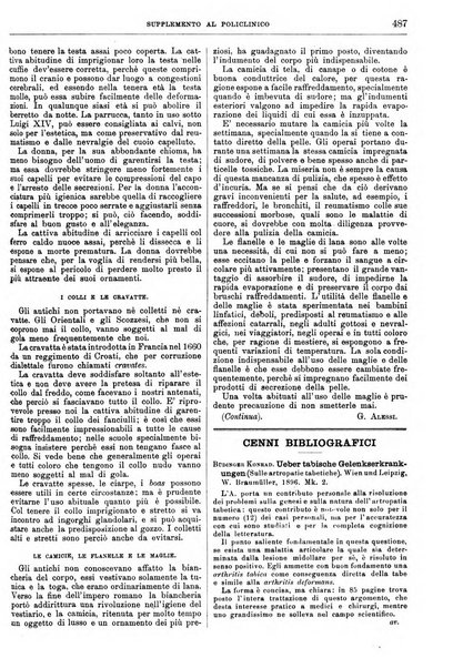 Supplemento al policlinico periodico di medicina, chirurgia ed igiene