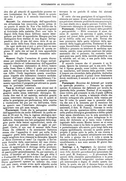 Supplemento al policlinico periodico di medicina, chirurgia ed igiene