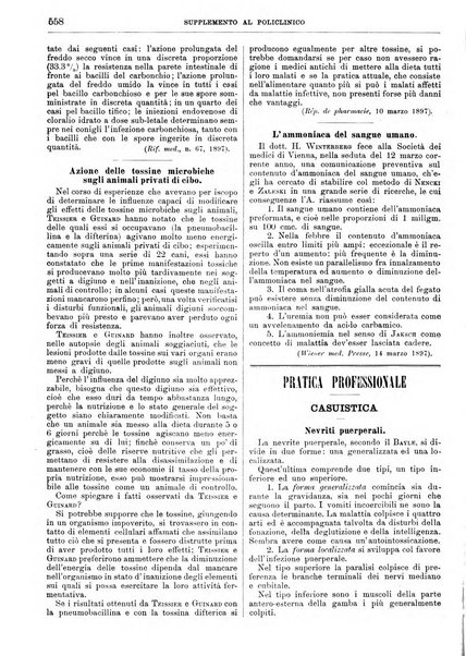 Supplemento al policlinico periodico di medicina, chirurgia ed igiene