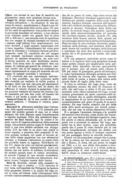 Supplemento al policlinico periodico di medicina, chirurgia ed igiene