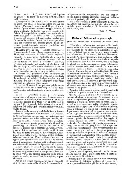 Supplemento al policlinico periodico di medicina, chirurgia ed igiene