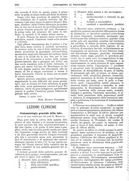 Supplemento al policlinico periodico di medicina, chirurgia ed igiene