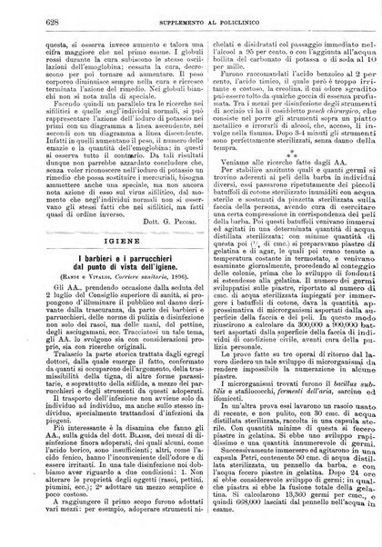 Supplemento al policlinico periodico di medicina, chirurgia ed igiene