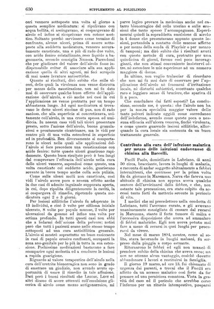 Supplemento al policlinico periodico di medicina, chirurgia ed igiene