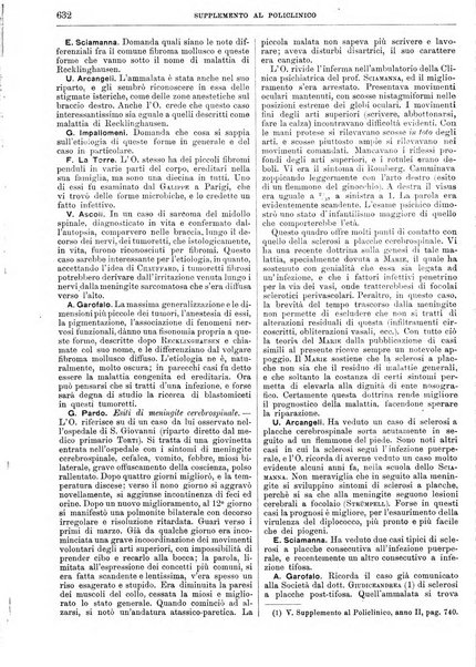 Supplemento al policlinico periodico di medicina, chirurgia ed igiene