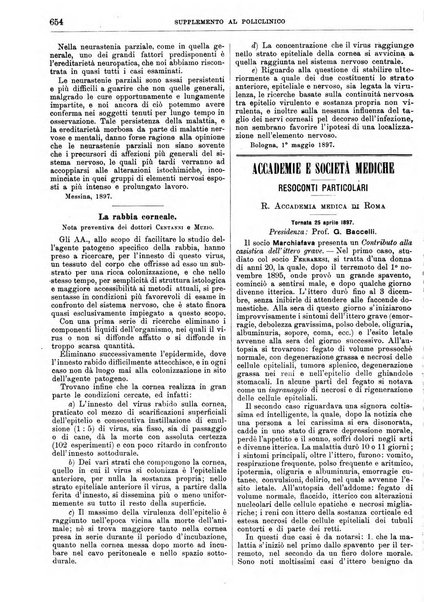 Supplemento al policlinico periodico di medicina, chirurgia ed igiene