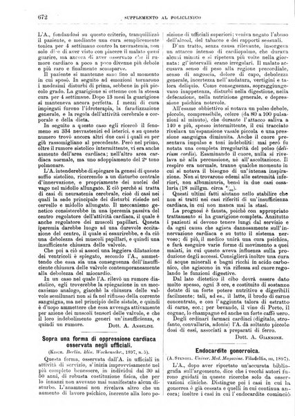 Supplemento al policlinico periodico di medicina, chirurgia ed igiene