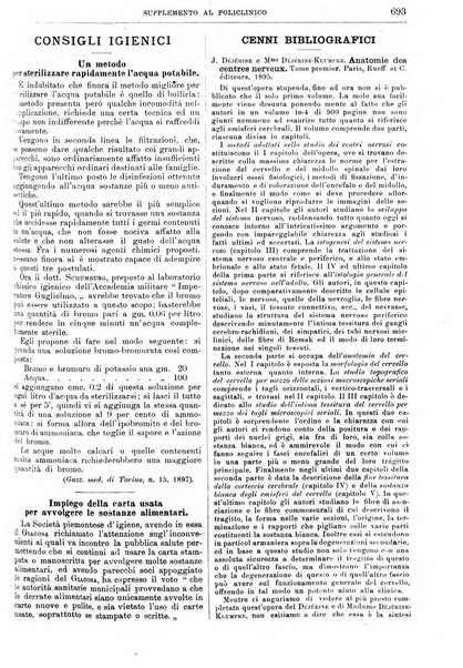 Supplemento al policlinico periodico di medicina, chirurgia ed igiene