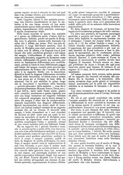 Supplemento al policlinico periodico di medicina, chirurgia ed igiene