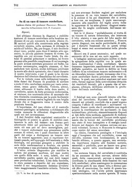 Supplemento al policlinico periodico di medicina, chirurgia ed igiene