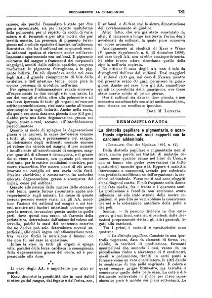 Supplemento al policlinico periodico di medicina, chirurgia ed igiene