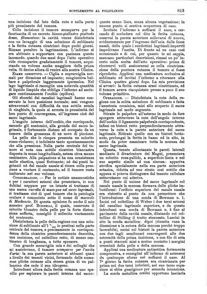 Supplemento al policlinico periodico di medicina, chirurgia ed igiene