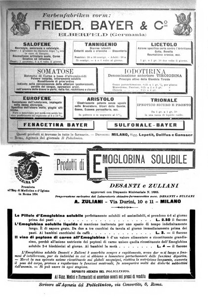 Supplemento al policlinico periodico di medicina, chirurgia ed igiene