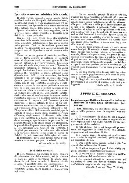 Supplemento al policlinico periodico di medicina, chirurgia ed igiene