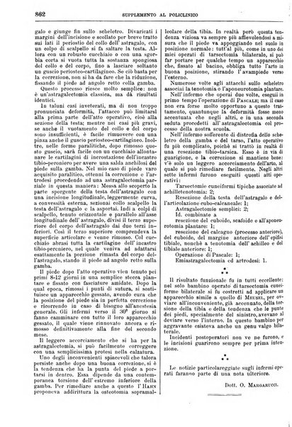 Supplemento al policlinico periodico di medicina, chirurgia ed igiene