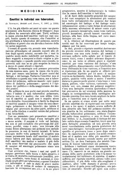 Supplemento al policlinico periodico di medicina, chirurgia ed igiene