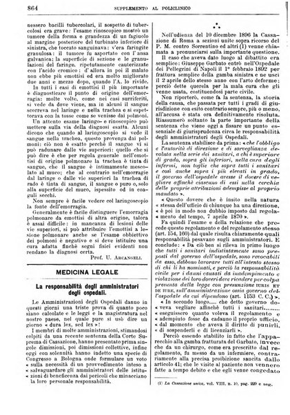 Supplemento al policlinico periodico di medicina, chirurgia ed igiene