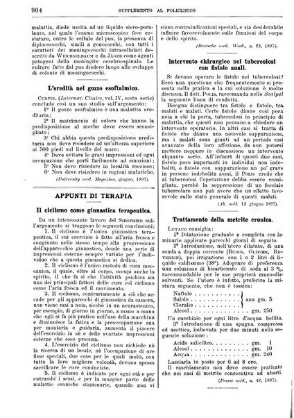 Supplemento al policlinico periodico di medicina, chirurgia ed igiene