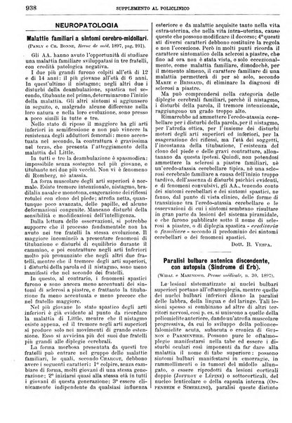 Supplemento al policlinico periodico di medicina, chirurgia ed igiene