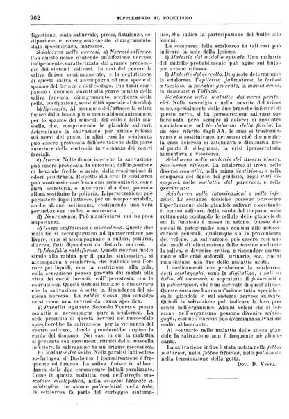 Supplemento al policlinico periodico di medicina, chirurgia ed igiene