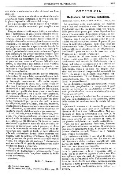 Supplemento al policlinico periodico di medicina, chirurgia ed igiene