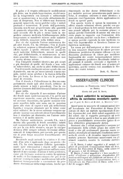 Supplemento al policlinico periodico di medicina, chirurgia ed igiene