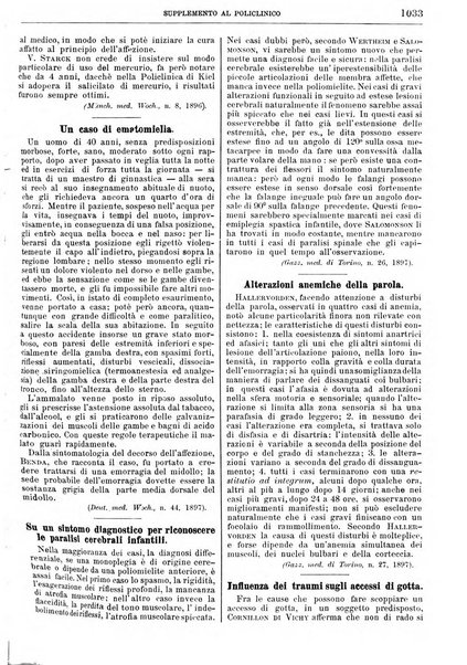 Supplemento al policlinico periodico di medicina, chirurgia ed igiene