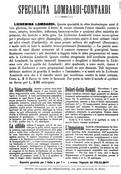 Supplemento al policlinico periodico di medicina, chirurgia ed igiene