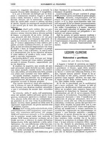 Supplemento al policlinico periodico di medicina, chirurgia ed igiene