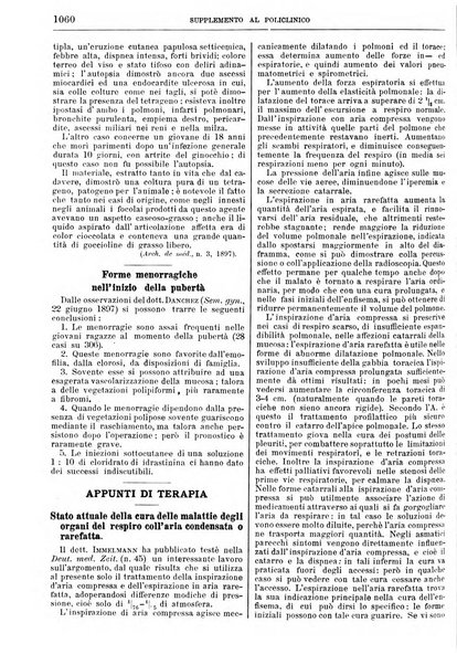 Supplemento al policlinico periodico di medicina, chirurgia ed igiene