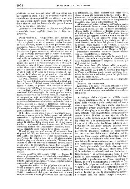 Supplemento al policlinico periodico di medicina, chirurgia ed igiene