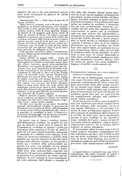 Supplemento al policlinico periodico di medicina, chirurgia ed igiene