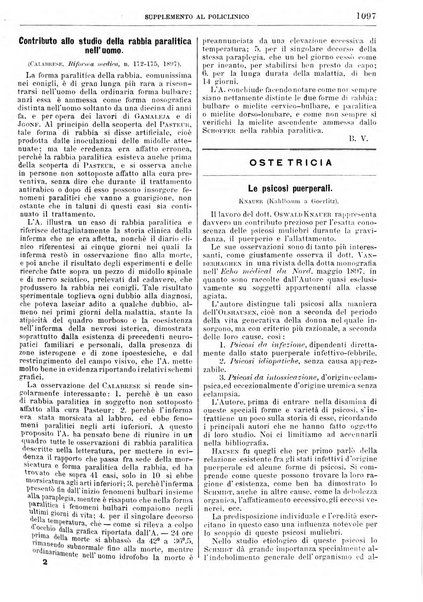 Supplemento al policlinico periodico di medicina, chirurgia ed igiene