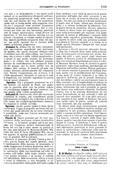 Supplemento al policlinico periodico di medicina, chirurgia ed igiene