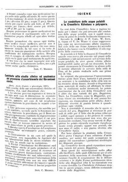 Supplemento al policlinico periodico di medicina, chirurgia ed igiene