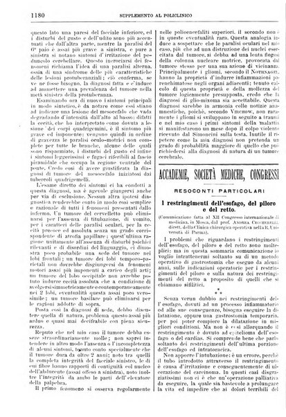 Supplemento al policlinico periodico di medicina, chirurgia ed igiene