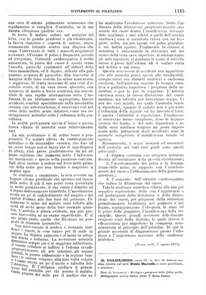 Supplemento al policlinico periodico di medicina, chirurgia ed igiene