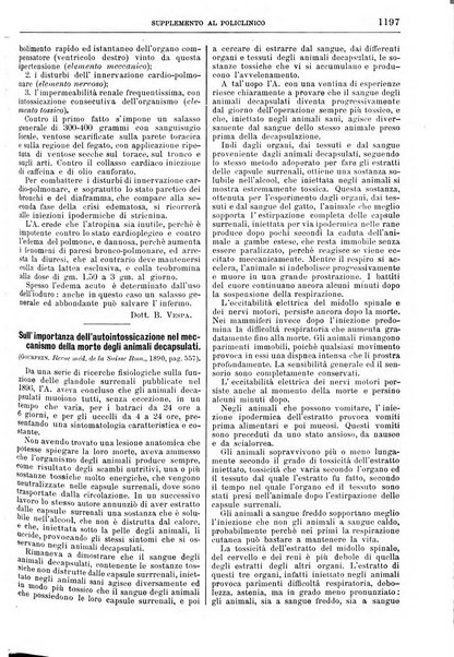 Supplemento al policlinico periodico di medicina, chirurgia ed igiene